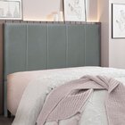 Cabeceira Solteiro 90cm Veludo Ravenna  Cinza