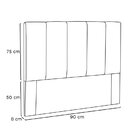 Cabeceira Solteiro 90cm Veludo Ravenna  Cinza