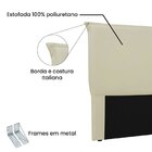 Cabeceira Solteiro 90cm Veludo Veneza  Bege