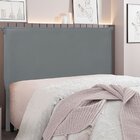 Cabeceira Solteiro 90cm Veludo Veneza  Cinza
