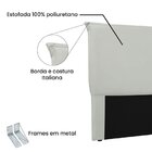 Cabeceira Solteiro 90cm Veludo Veneza  Prata