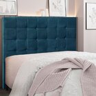 Cabeceira Solteiro 90cm Veludo Verona  Azul Marinho