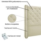 Cabeceira Solteiro 90cm Veludo Vicenza  Bege