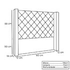 Cabeceira Solteiro 90cm Veludo Vicenza  Prata