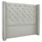 Cabeceira Solteiro 90cm Veludo Vicenza  Prata