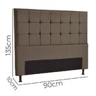 Cabeceira Solteiro 90cm X 135cm Suecia Veludo Chocolate
