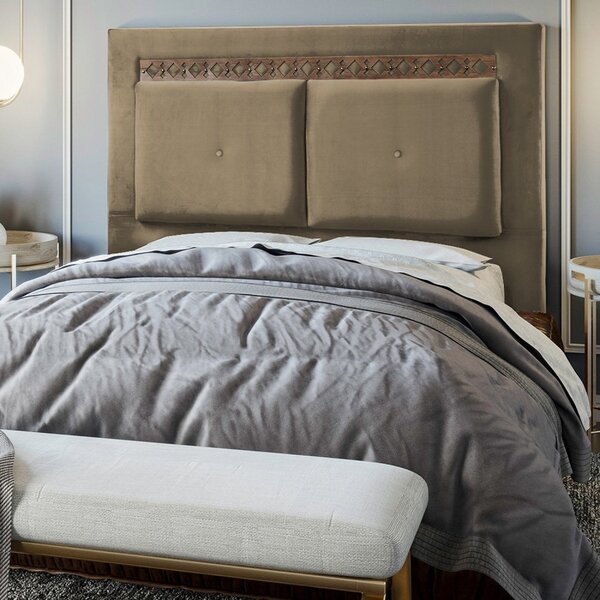 Cabeceira Solteiro 90cm X 141cm Vancouver Veludo Castor