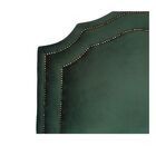Cabeceira Solteiro  Luxo Veludo Verde Dupla  Tacha Fumê 65x90