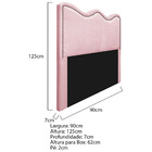 Cabeceira Solteiro Bari P02 90 Cm Para Cama Box Suede - Doce