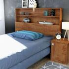 Cabeceira Solteiro Box Com Criado Luka Amêndoa