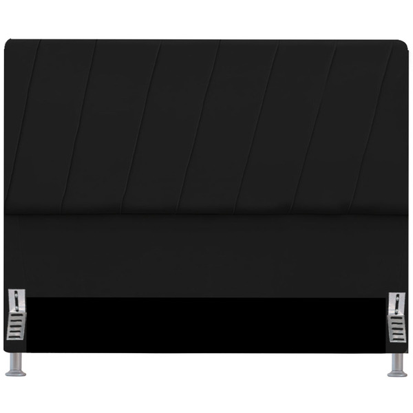 Cabeceira Solteiro Box Estofada 90 Cm Iza Suede Preto