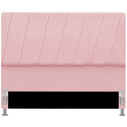 Cabeceira Solteiro Box Estofada 90 Cm Iza Suede Rosa Bebe