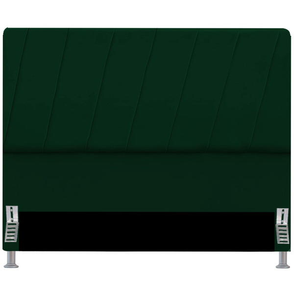 Cabeceira Solteiro Box Estofada 90 Cm Iza Suede Verde Musgo