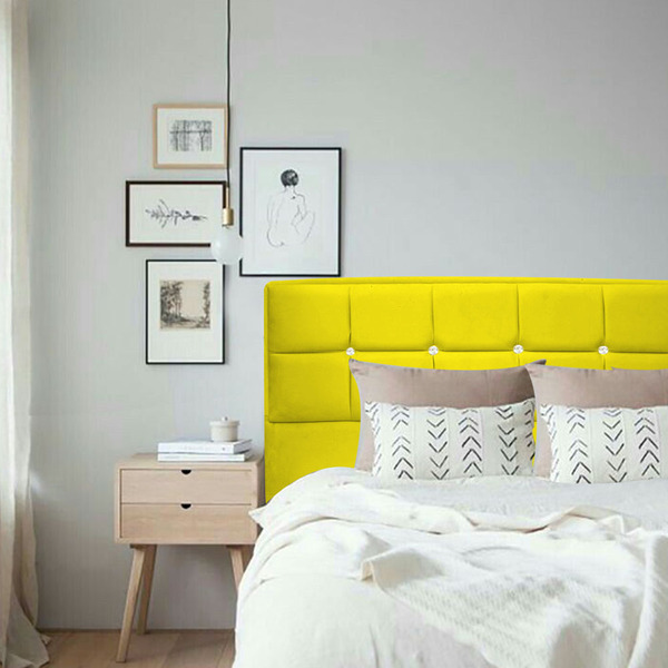 Cabeceira Solteiro Box Estofada  90 Cm Londres Com Strass Sue