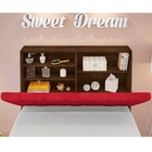 Cabeceira Solteiro Box Laura Malbec Captonê Vermelho