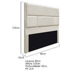 Cabeceira Solteiro Brick P02 90 Cm Para Cama Box Linho - Doce