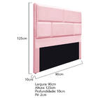 Cabeceira Solteiro Brick P02 90 Cm Para Cama Box Suede - Amar