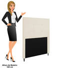 Cabeceira Solteiro Cama Box 90cm Para Quarto Luna Suede M11 -