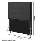 Cabeceira Solteiro Cama Box 90x128cm Onix Linho Dc