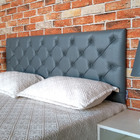 Cabeceira Solteiro Cama Box Capitonê Corino 90 X 60 Rbl Cinza