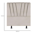 Cabeceira Solteiro Cama Box Estofada 100 Cm Lile Suede Bege