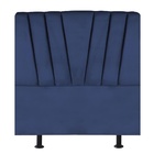Cabeceira Solteiro Cama Box Estofada 100 Cm Lile Veludo Azul