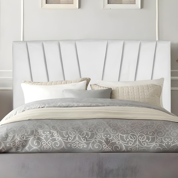 Cabeceira Solteiro Cama Box Estofada 90 Cm Emma Corino Branco