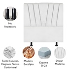 Cabeceira Solteiro Cama Box Estofada 90 Cm Emma Suede Branco