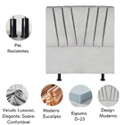 Cabeceira Solteiro Cama Box Estofada 90 Cm Lile Veludo Cinza