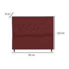 Cabeceira Solteiro Cama Box Estofada 90 Cm Suede Lisboa Bordô