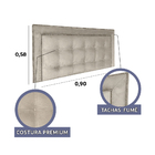 Cabeceira Solteiro Cama Box Veneza Diamond 10 Suede Liso 90 X