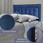 Cabeceira Solteiro Cama Box Veneza Diamond 10 Suede Liso Azul