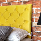 Cabeceira Solteiro Capitone Amarelo 90 X 60 Rbl