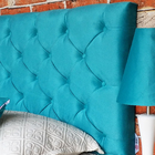 Cabeceira Solteiro Capitonê Suede Liso Azul Turquesa 90 X 60