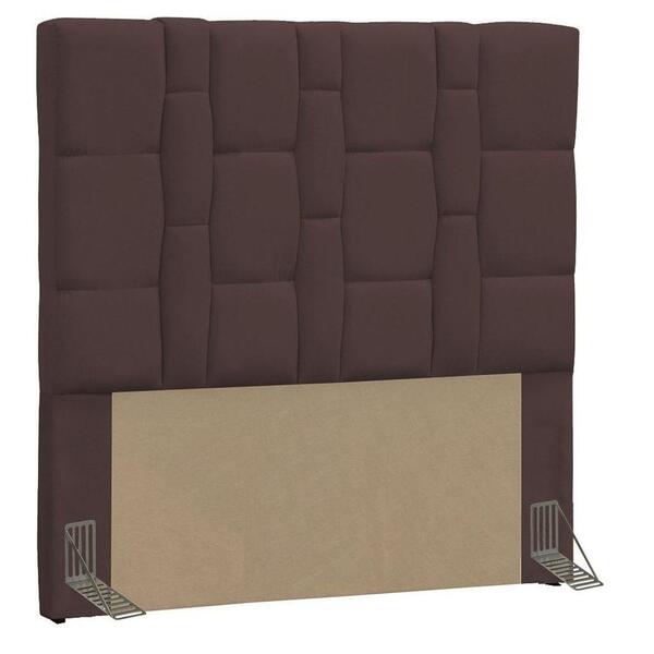 Cabeceira Solteiro Carlotta 90cm Suede Marrom - D'monegatto