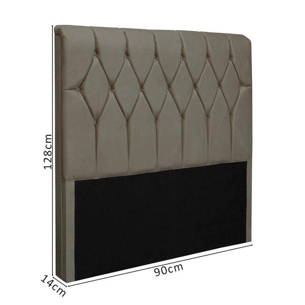 Cabeceira Solteiro Com Capitonê Para Cama Box Sued Liso Paris