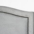 Cabeceira Solteiro Curva Luxo 90x60 Suede Cinza - Tachas Fumê