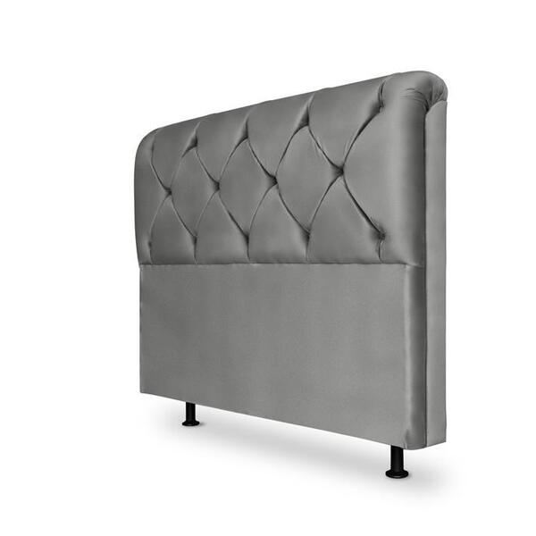 Cabeceira Solteiro Daiana 90cm Suede Cinza – Fdecor