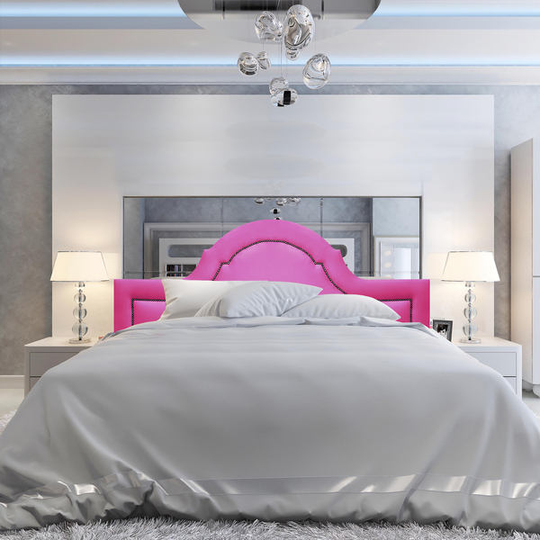 Cabeceira Solteiro Diamond Provençal Corino Rosa Pink 90x60