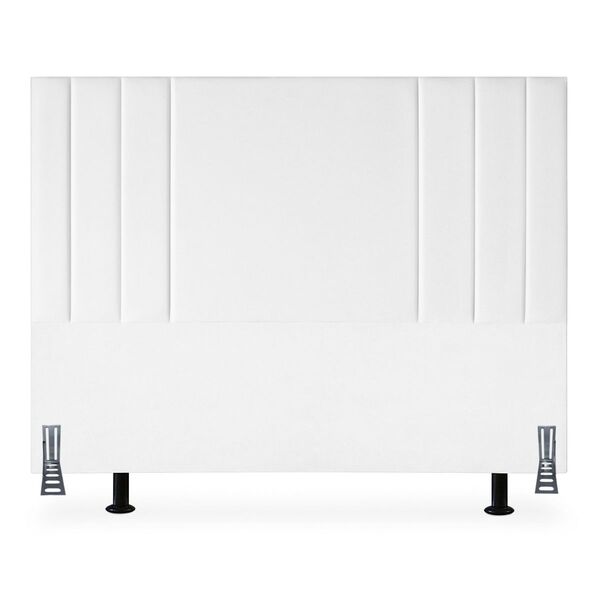 Cabeceira Solteiro Estofada 90 Cm Suede Frame Cama Box Branco