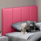 Cabeceira Solteiro Estofada 90cm Tecido Corino Rosa Yasmin -