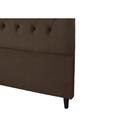 Cabeceira Solteiro Estofada Embaixatriz Chocolate Simbal