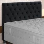 Cabeceira Solteiro Estofada Embaixatriz Preto Simbal