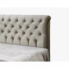 Cabeceira Solteiro Estofada Imperatriz Suede Bege