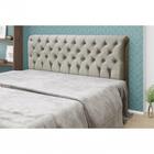 Cabeceira Solteiro Estofada Imperatriz Suede Bege