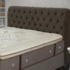 Cabeceira Solteiro Estofada Imperatriz Suede Marrom Chocolate