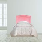 Cabeceira Solteiro Estofada Línea Tachas Em Veludo Rosê