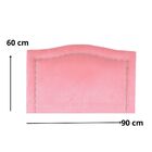 Cabeceira Solteiro Estofada Línea Tachas Em Veludo Rosê