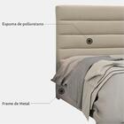 Cabeceira Solteiro Greta 90 Cm D´monegatto Suede Liso Bege