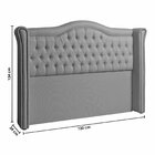 Cabeceira Solteiro Herrera Com Tacha 90 Cm Cinza